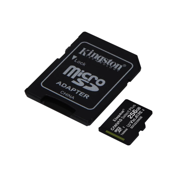 Карта памяти Kingston 256GB MicroSDXC Class 10 Canvas Select Plus (SDCS2/256GB) + адаптер 100MB/s