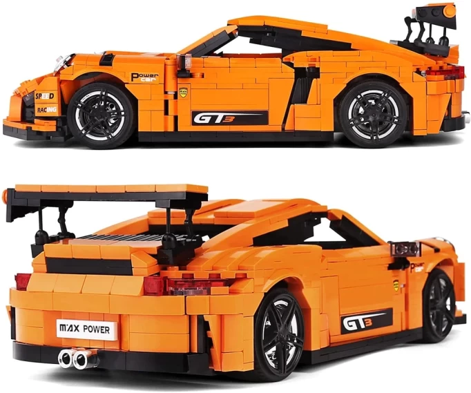 Конструктор Mould King Models 13129. Porsche GT3 RS, 1072 деталей, Оранжевый