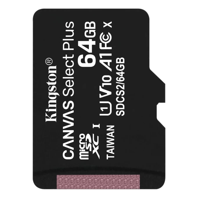Карта памяти Kingston 64GB MicroSDHC Class 10 Canvas Select Plus 100MB/s