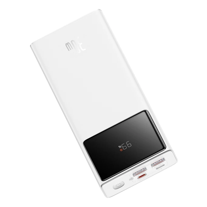 Внешний аккумулятор Baseus Star-Lord Digital Display Fast Charging 30000mAh 30W с кабелем USB to Type-C 3A 0.3m, Белый (P10022905213-00)