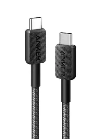 Кабель Anker 322 USB-C to USB-C 0.9м, Чёрный (A81F5P11)