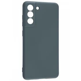 Чехол Silicone Case Logo для Samsung Galaxy S21 FE, Тёмно-зелёный