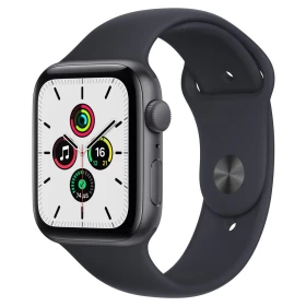 Apple Watch SE 2021, 44 мм, алюминий "серый космос", спортивный ремешок цвета "тёмная ночь" (MKQ63RU/A)