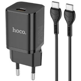 Сетевое зарядное устройство Hoco N19 Rigorous PD25W charger set Type-C to Type-C, Чёрное