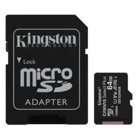 Карта памяти Kingston 64GB MicroSDHC Class 10 + SD адаптер 100мб/с