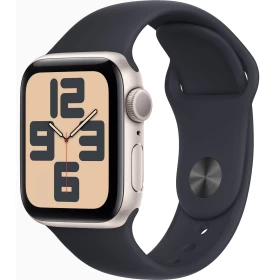 Apple Watch SE 2023, 40 мм, алюминий цвета "сияющая звезда", Midnight Sport Band, размер M/L (MRTQ3)