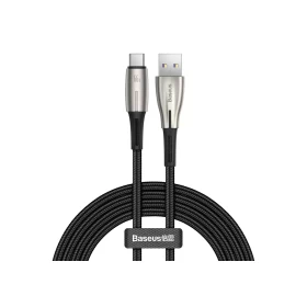 Кабель Baseus Water Drop-shaped Lamp SuperCharge Cable USB to Type-C 66W 1m, Чёрный (CATSD-M01)