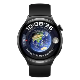 Умные часы Huawei Watch 4, Чёрный стальной корпус. Чёрный фторкаучуковый ремешок (ARC-AL00) (55020APA)