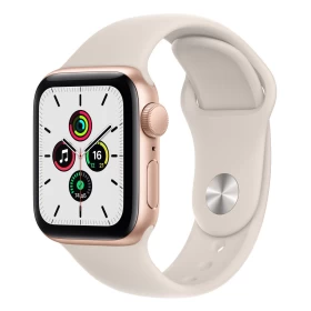 Apple Watch SE 2021, 40 мм, золотистый алюминий, спортивный ремешок цвета "сияющая звезда" (MKQ03)