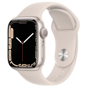 Apple Watch Series 7, 41 мм, алюминий цвета "сияющая звезда", спортивный ремешок "сияющая звезда" (MKMY3) (Уценённый товар)