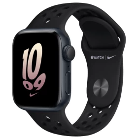 Apple Watch SE 2022, 44 mm, алюминий цвета "тёмная ночь", спортивный ремешок Nike "чёрного цвета" (MNLC3)