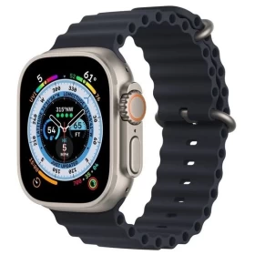 Ремешок Ocean Silicone для Apple Watch 42/44/45/49мм, Полночный-синий