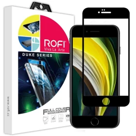 Защитное стекло Rofi Duke 2.5D для iPhone 8 / iPhone SE 2020 Полноразмерное, Чёрное