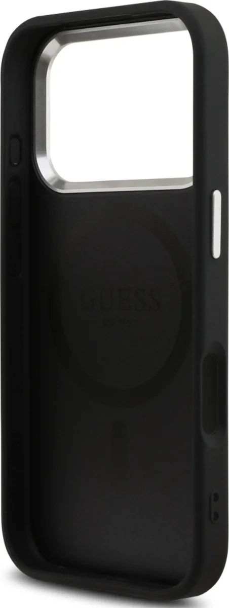 Накладка Guess для iPhone 17 Pro Fixed Glitters Tringle metal logo & Camera (MagSafe), Hard Black (GUHMP17LPFGTSCMK). Фото 7