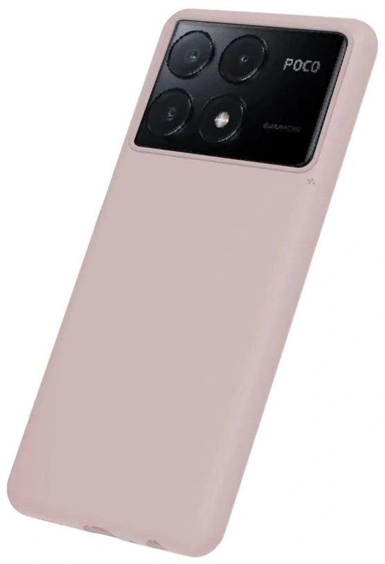 Накладка Silicone Case Logo для Poco X6 Pro 5G, Пудровая. Фото 1