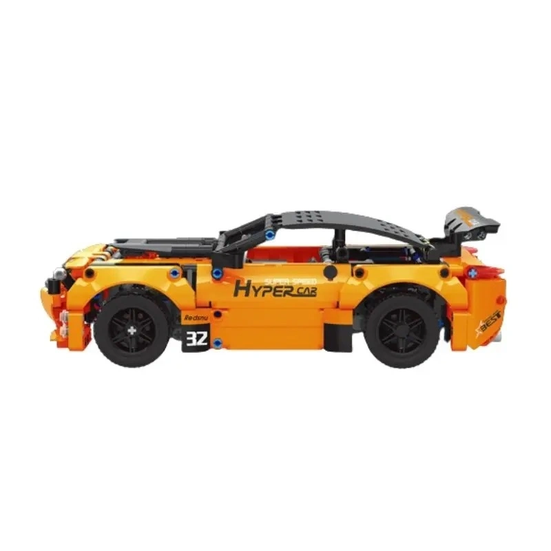 Конструктор Mould King Models 15006. Dodge Challenger желтый, 545 деталей, пульт ДУ, двигатель. Фото 3