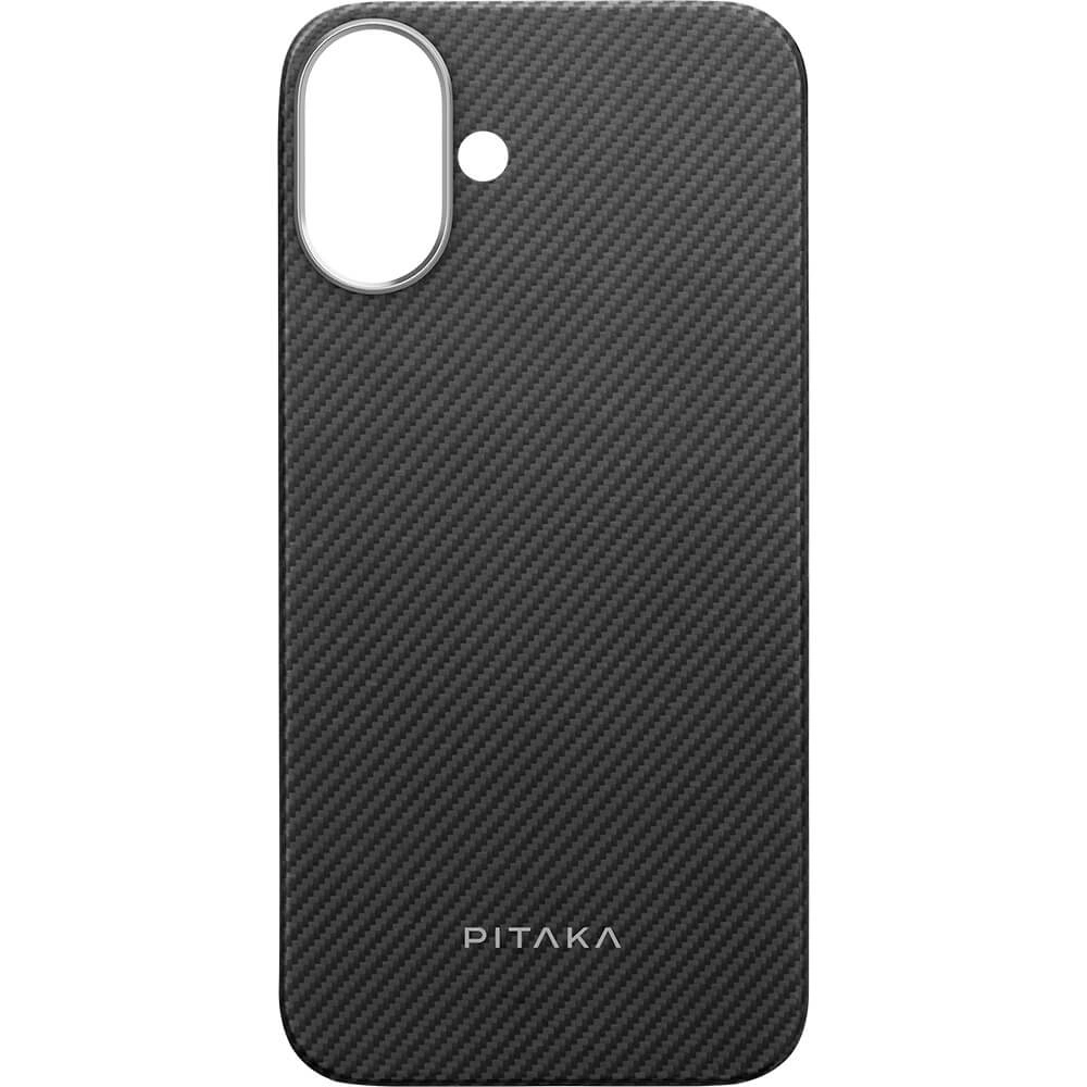 Накладка Pitaka для iPhone 16 Ultra Slim Woven from Aramid Fiber, Black\Grey (KI1601A). Фото 3