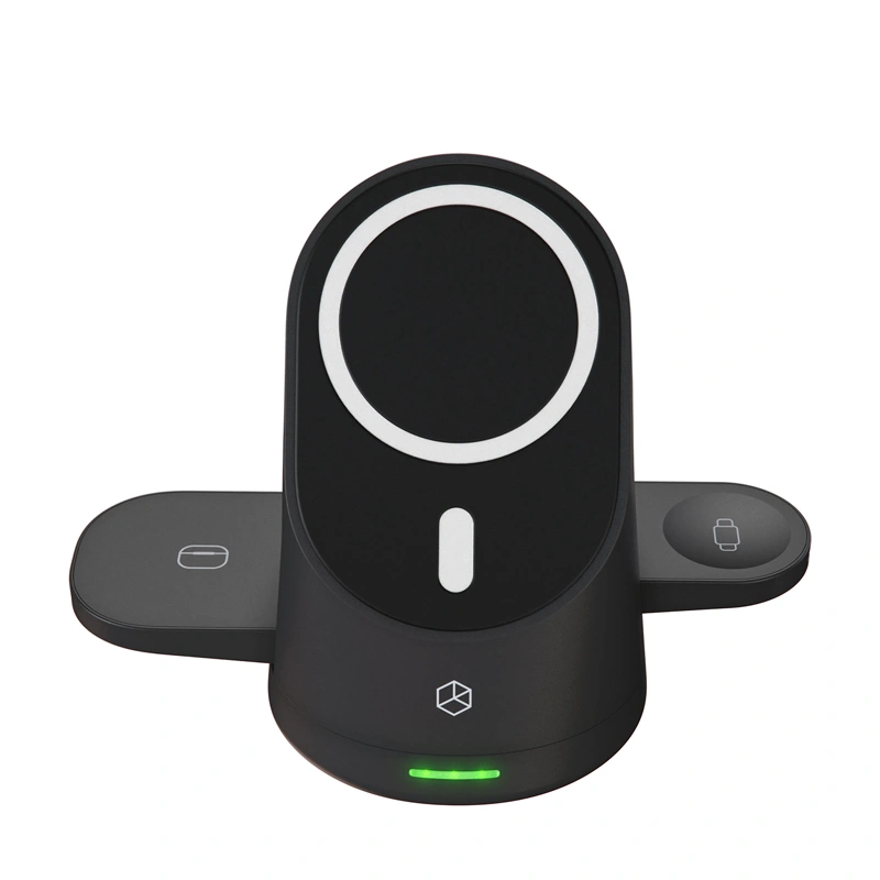 Беспроводное зарядное устройство Breaking DS06 3in1 Qi 20W, Black. Фото 2