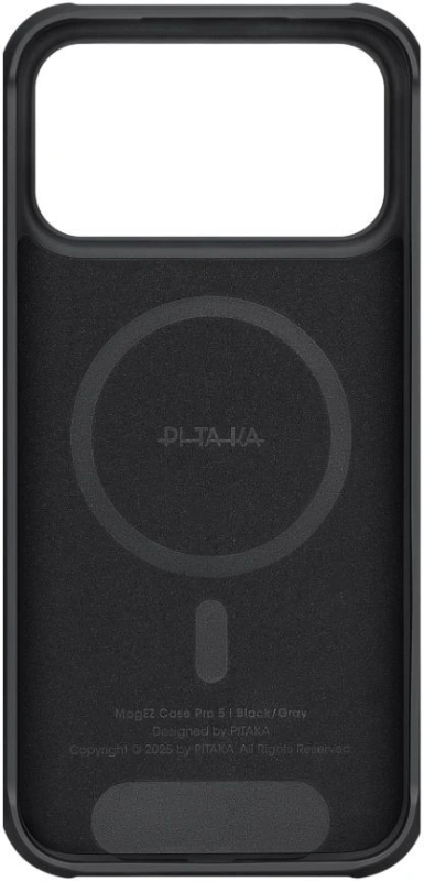 Накладка Pitaka для iPhone 17 Pro Max Aramid ProGuard Case, Чёрно-серая (KI1701MGPM). Фото 2