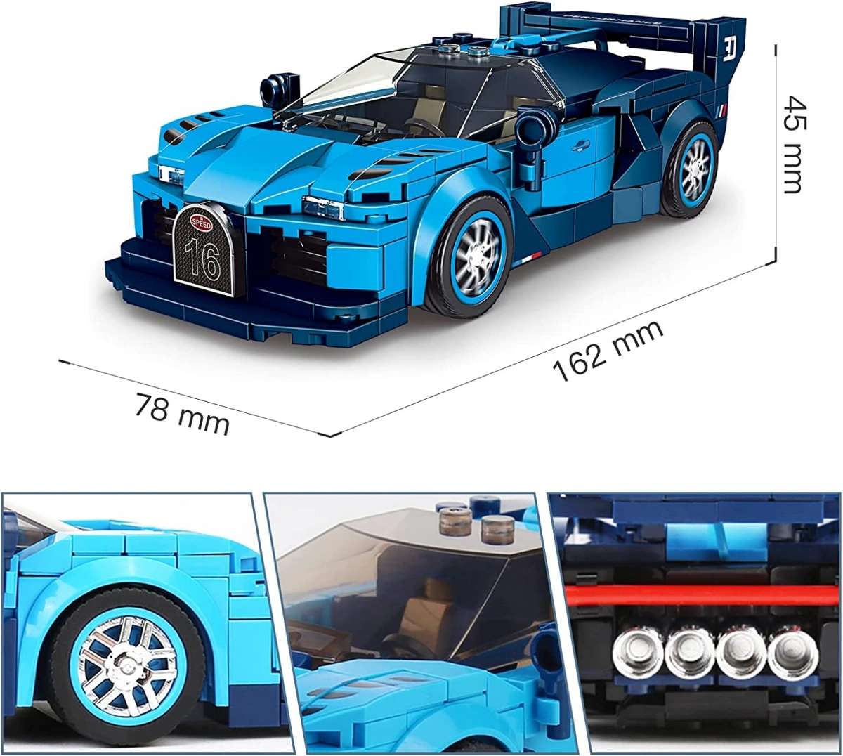 Конструктор Mould King Models 27001. Bugatti Vision GT, 336 деталей. Фото 4