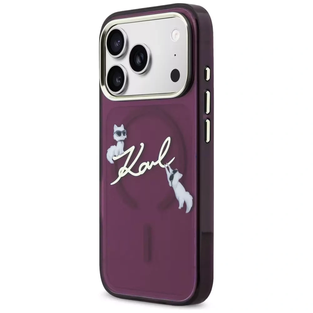 Накладка Lagerfeld для iPhone 18 Pro Max/17 Pro Max IML Choupettes OnLogo Met Cam Hard (MagSafe), Burgundy (KLHMP18X5HKSCAR). Фото 5