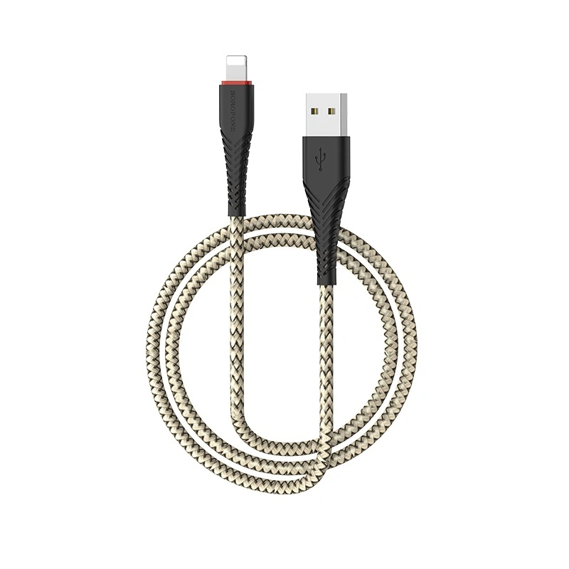 Кабель Borofone BX25 Powerful Lightning to USB 1м, Чёрный. Фото 1