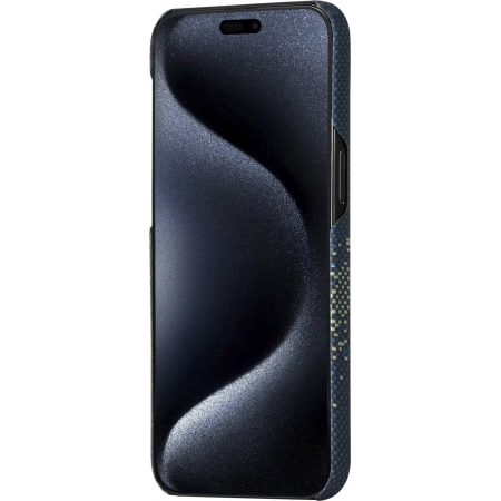Накладка противоударная Pitaka MagEZ Case 4 Over The Horizon для iPhone 15 Pro, Чёрно-синий, арамид (KI1501POTH). Фото 3