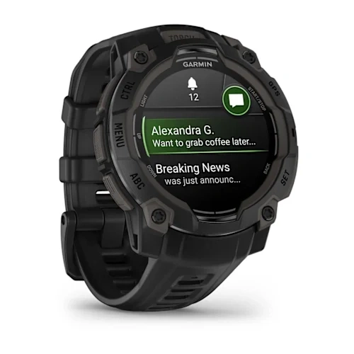 Умные часы Garmin Instinct 3 45mm, Amoled, Black with Black Band (010-02936-40). Фото 3