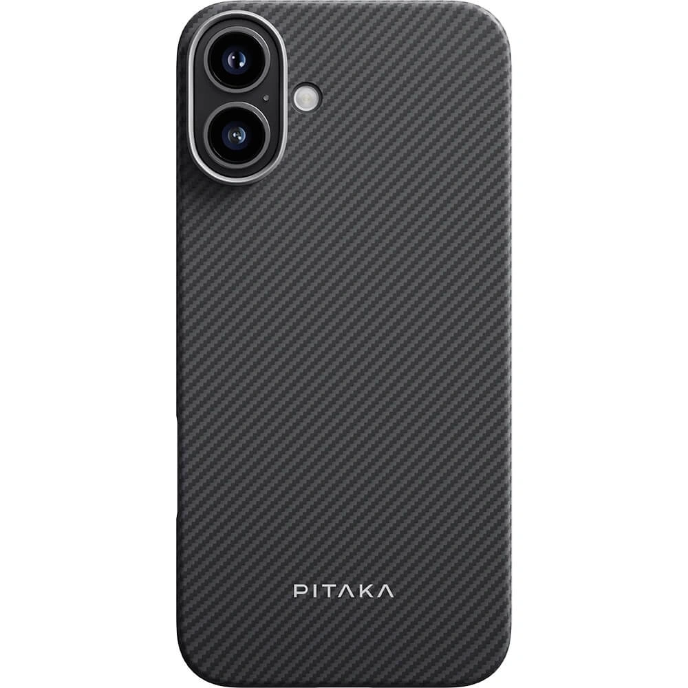 Накладка Pitaka для iPhone 16 Ultra Slim Woven from Aramid Fiber, Black\Grey (KI1601A). Фото 1