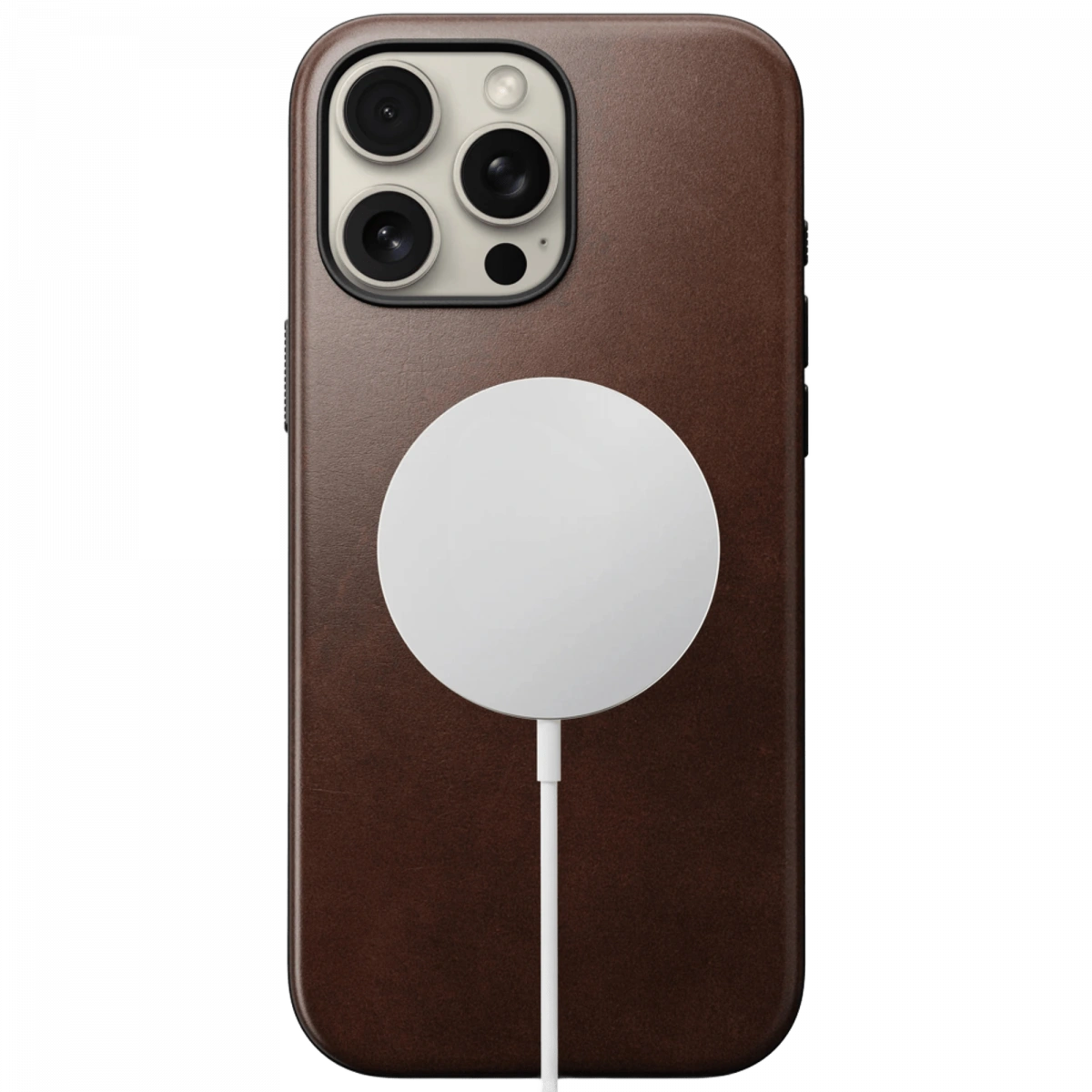 Накладка Nomad Modern Leather Case MagSafe для iPhone 16 Pro, Rustic Brown (NM01696285). Фото 3