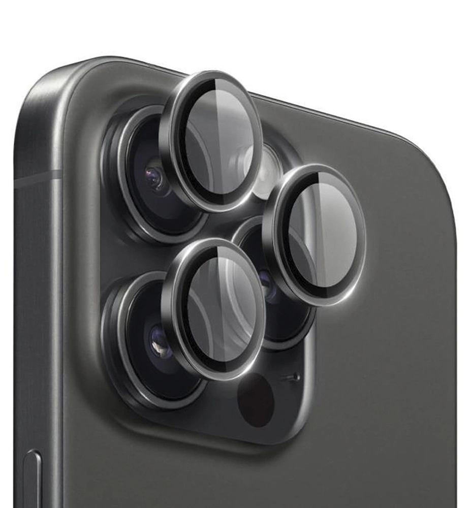 Защитное стекло на камеру Wiwu Dual Color Lens Guard для iPhone 16 Pro/16 Pro Max, Black. Фото 1