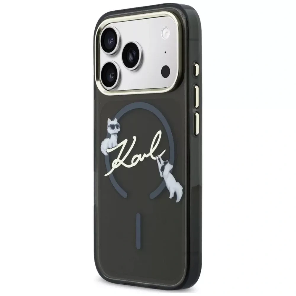 Накладка Lagerfeld для iPhone 18 Pro Max/17 Pro Max IML Choupettes OnLogo Met Cam Hard (MagSafe), Black (KLHMP18X5HKSCAK). Фото 2