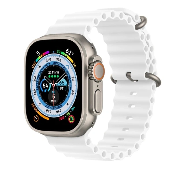 Ремешок Ocean Silicone для Apple Watch 44/45/46/49мм, Белый. Фото 1