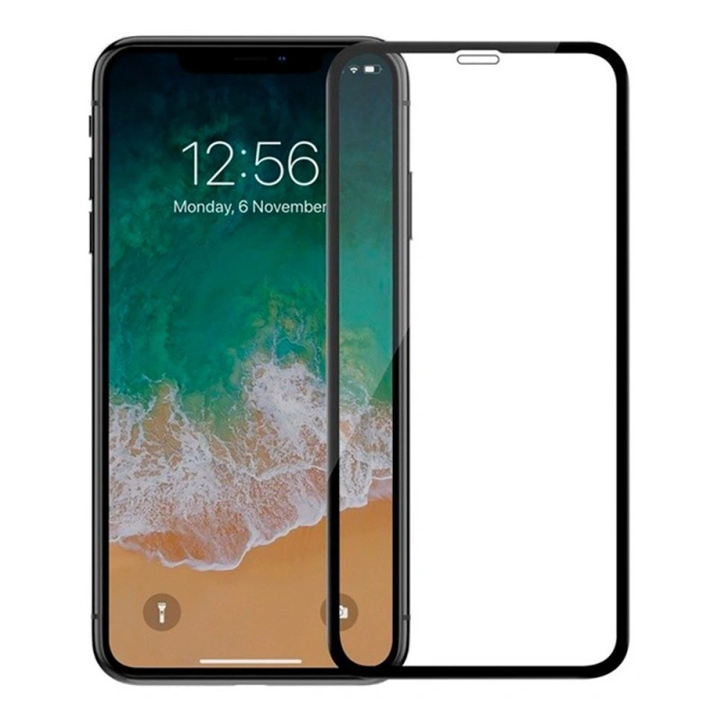 Защитное стекло 3D для iPhone 11 Pro / XS, Чёрное. Фото 1