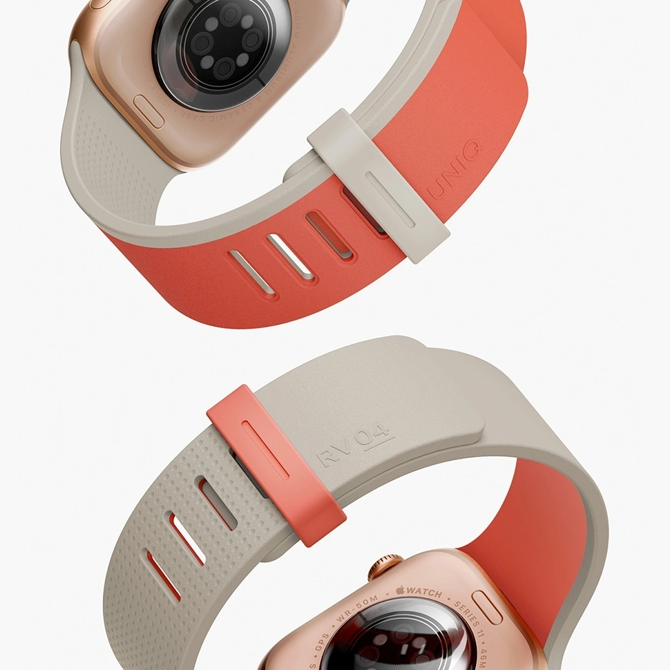 Ремешок Uniq для Apple Watch 44/45/49мм Revix IV reversible Magnetic, Coral Quartz/Beige (49MM-REV4CRLQBEG). Фото 4