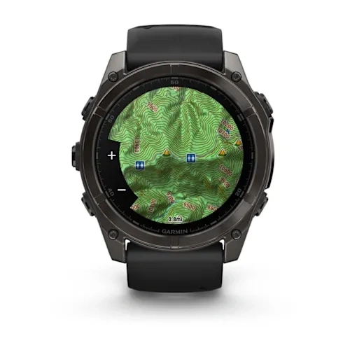 Умные часы Garmin Fenix 8 51mm, Sapphire, Carbon Gray DLC Titanium with Black/Pebble Gray Silicone Band. Фото 6