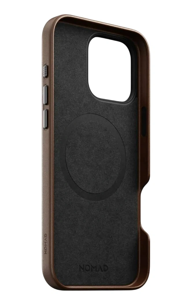Накладка Nomad Traditional Leather Case With MagSafe для iPhone 16 Pro Max, Brown (NM01389385). Фото 5