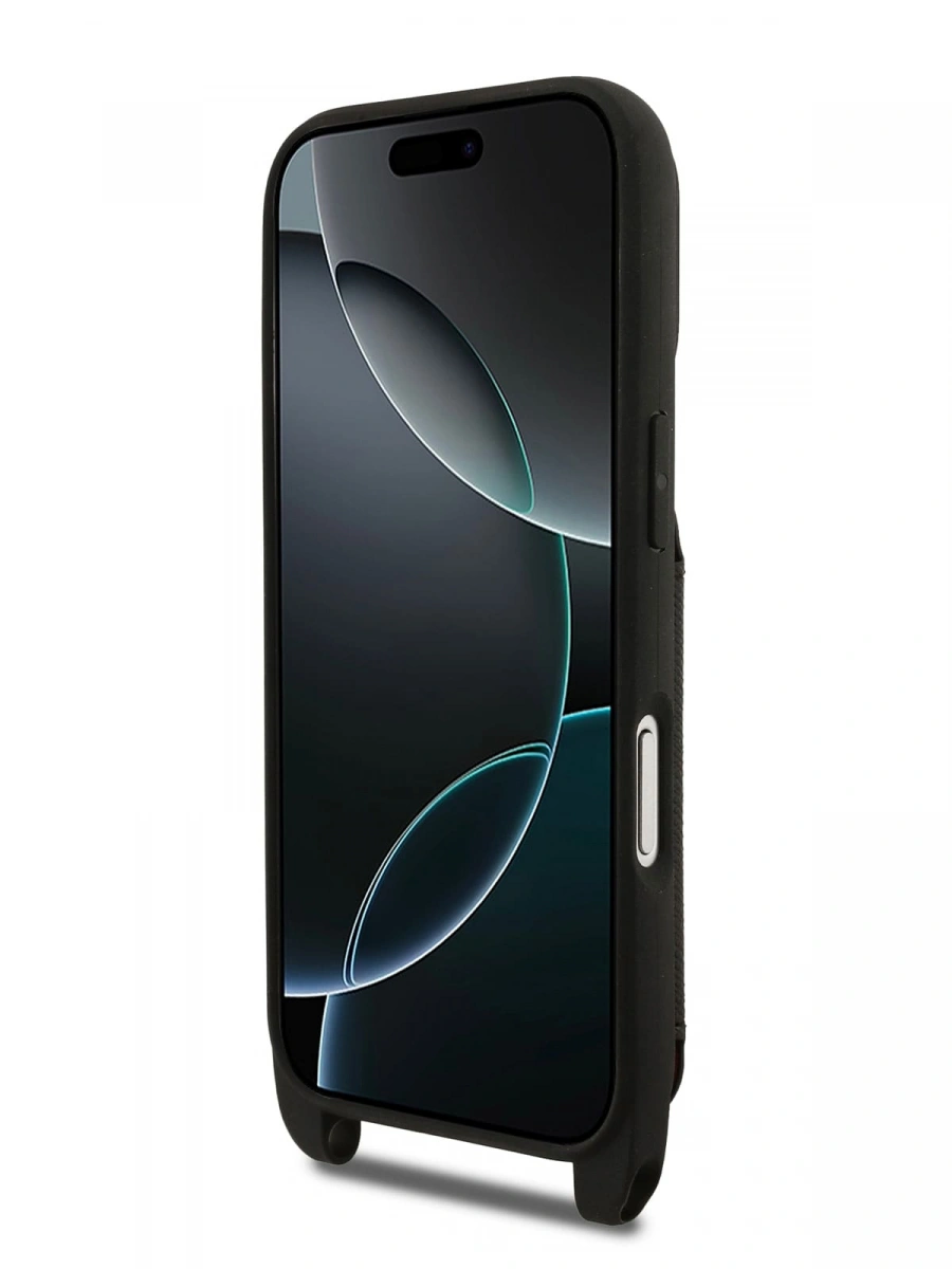 Накладка Lagerfeld для iPhone 17 Pro Max Crossbody cardslot PU Saffiano Autograph Hard, Black (KLHCP17XSAKLCK). Фото 6