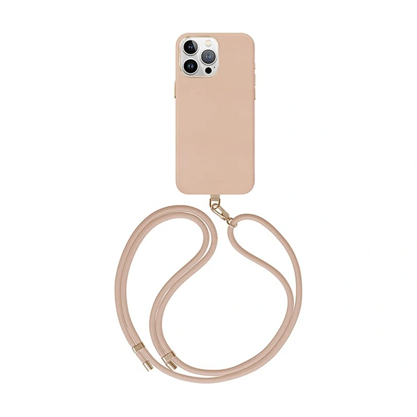 Накладка Uniq для iPhone 16 Pro Max COEHL MUSE Leatherette with Strap (MagSafe), Dusty Nude (IP6.9P(2024)-MUSMDNUD). Фото 1