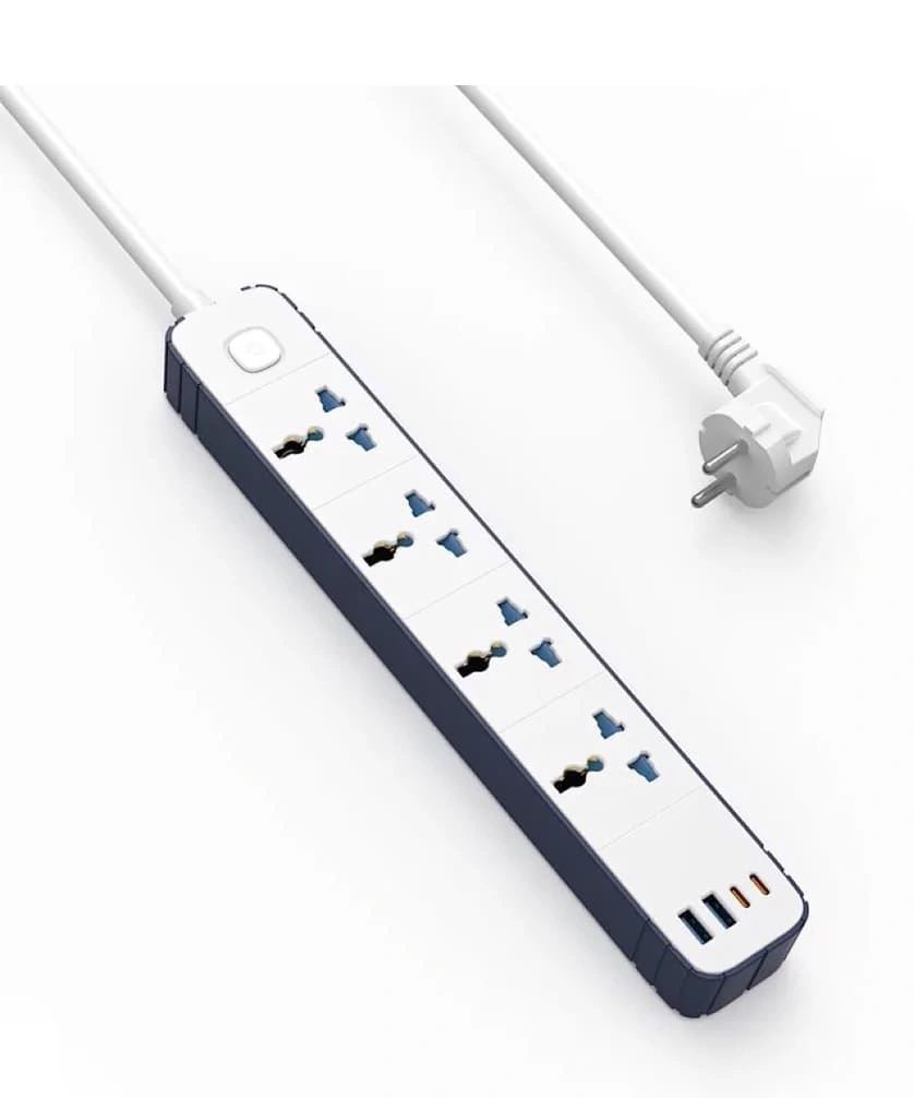Сетевой фильтр Wiwu 8 in1 PS422 Power Strip 20W GaN (Wi-S007) EU, 2 USB, 2 Type-C, 4 розетки, Белый. Фото 1