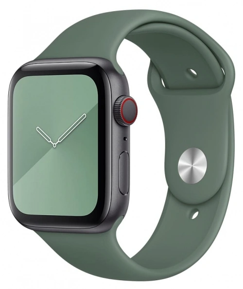 Ремешок силиконовый для Apple Watch 44/45/46/49мм, Тёмно-зелёный. Фото 1