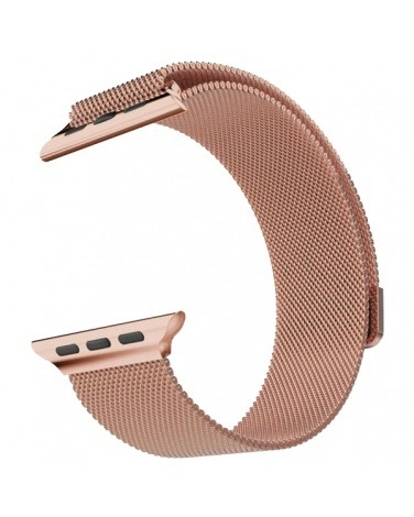 Ремешок для Apple Watch 38/40/41/42мм миланский сетчатый браслет, Rose Gold. Фото 1