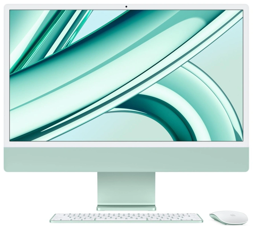 Apple iMac 24" Retina 4,5K, (MQRA3) (M3, 8C CPU, 8C GPU, 8 ГБ, 256 ГБ SSD, 2023), Green. Фото 1
