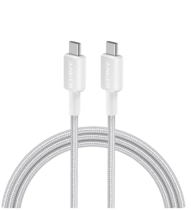 Кабель Anker 322 USB-C to USB-C 0.9м, Белый (A81F5P12). Фото 1