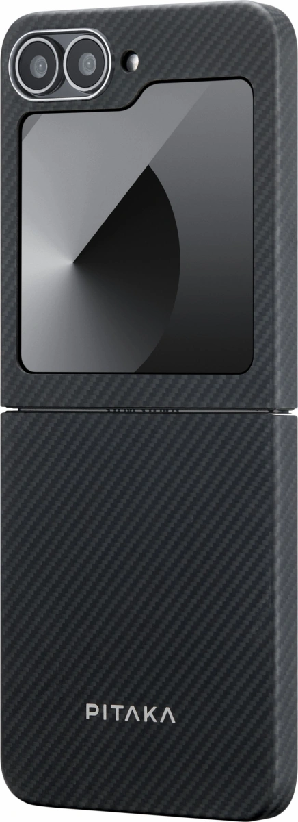 Накладка Pitaka MagEZ case 5 для Samsung Galaxy Z Flip6, Чёрно-серая (FBFLIP6). Фото 2