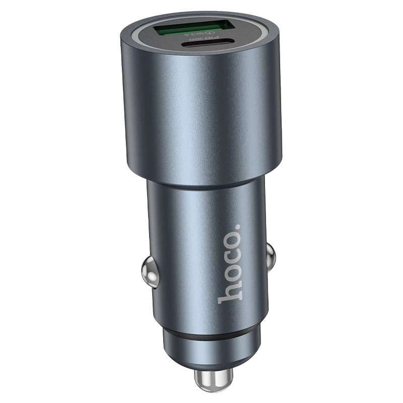 Автомобильное зарядное устройство Hoco Z60 Bloom PD48W Type-C PD30W+ QC3.0, Aluminium Gray. Фото 3