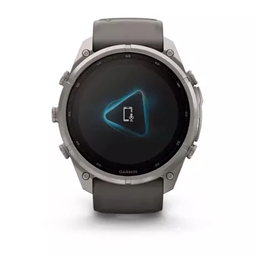 Умные часы Garmin Fenix 9 Pro 47MM, SOLAR, LTE, Titanium with pebble gray/silver gray silicone band. Фото 3