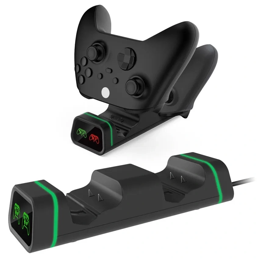 Зарядная станция DOBE для 2- x геймпадов + 2 аккумулятора 800 мАч (Xbox One/Series X/S), Чёрная (TYX-19006X). Фото 3