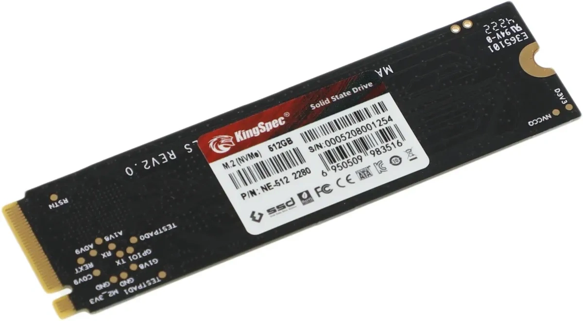 SSD накопитель KINGSPEC NE-512 512ГБ, M.2 2280, PCIe 3.0 x4. Фото 3