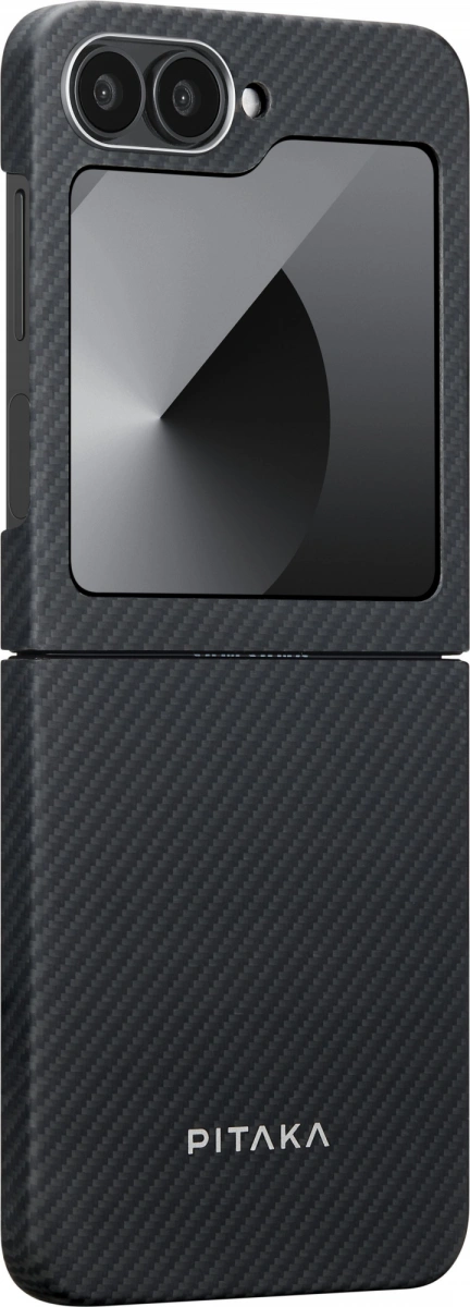 Накладка Pitaka MagEZ case 5 для Samsung Galaxy Z Flip6, Чёрно-серая (FBFLIP6). Фото 4